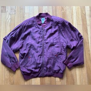 Vintage Varsity Bomber Silk Jacket - Men's Size Large